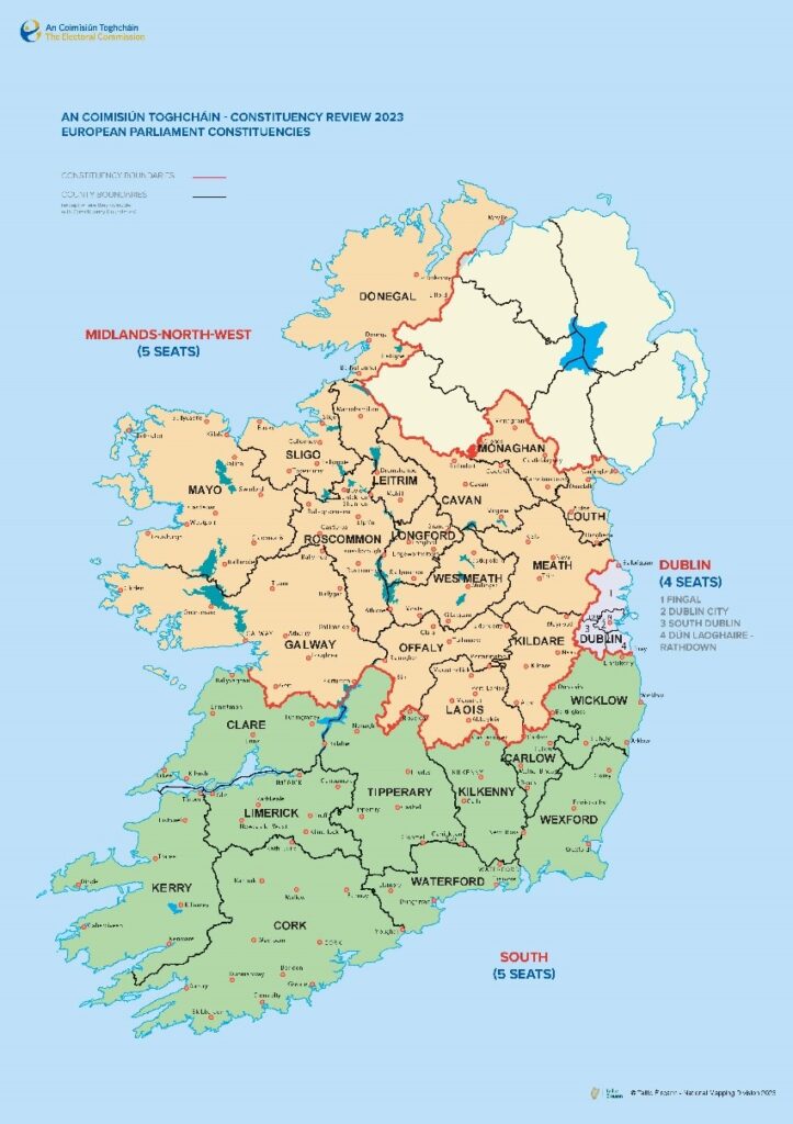 European Parliament Constituency Review Map - November 2023