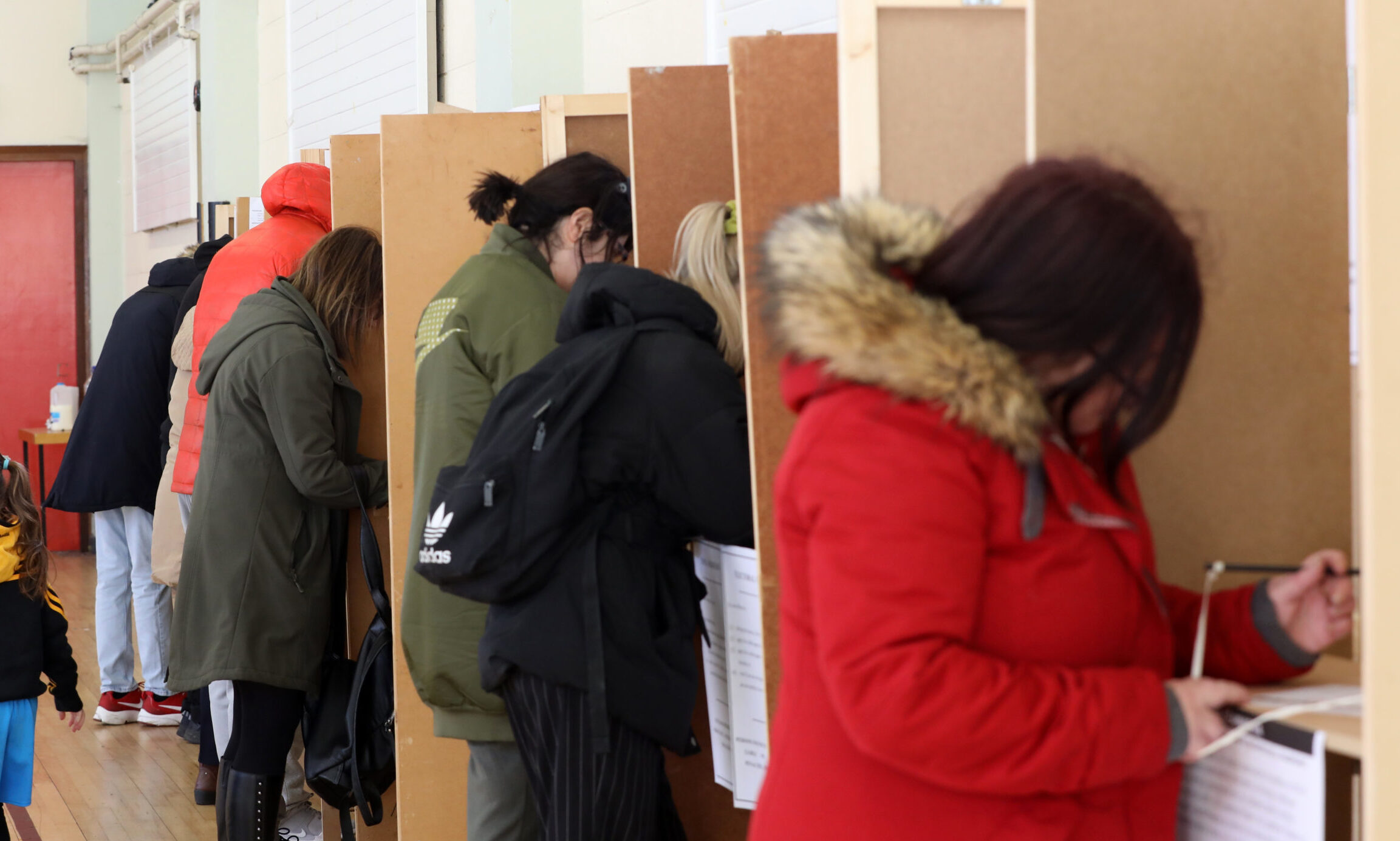 Decorative image showing people voting