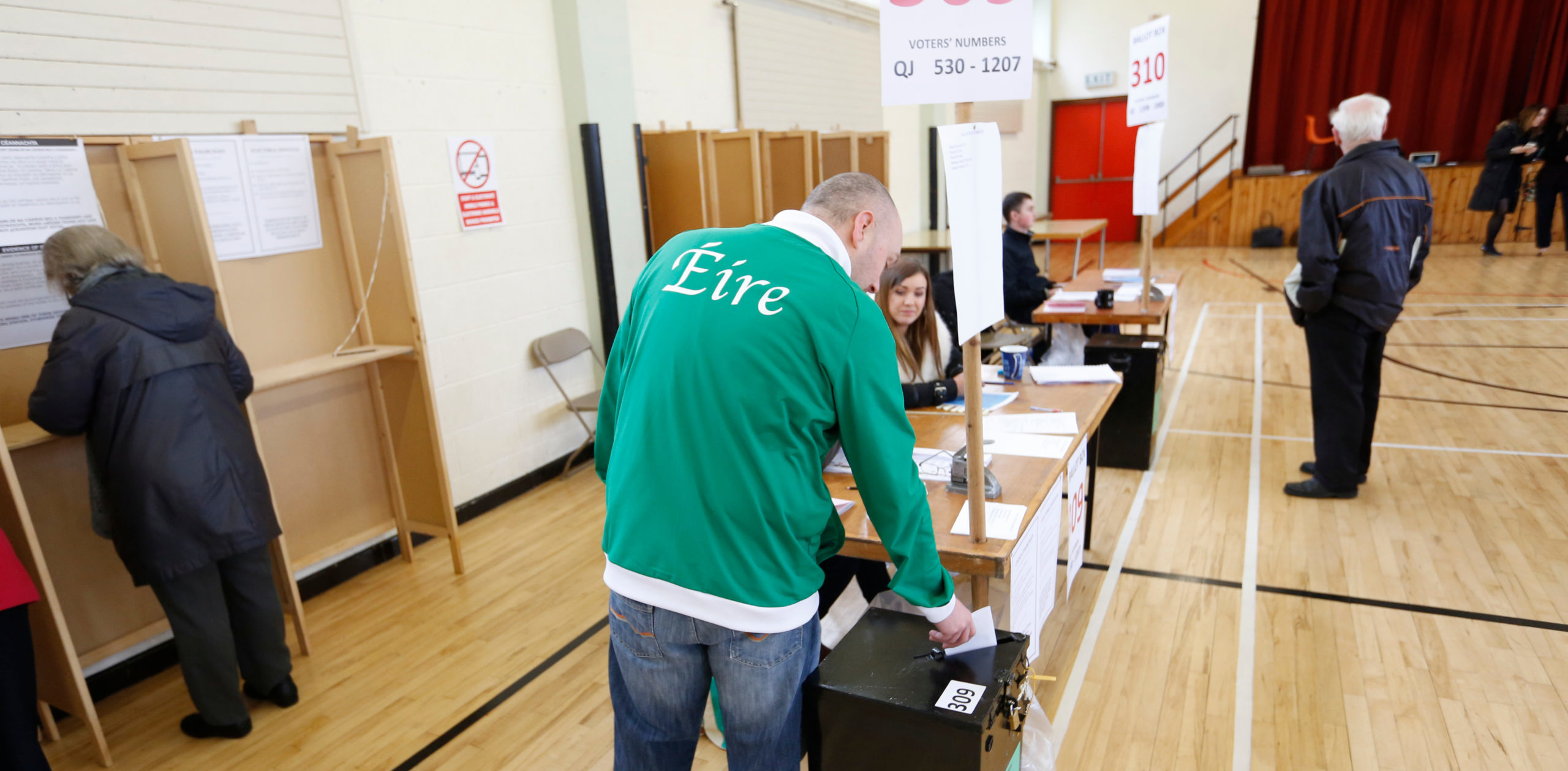 Decorative image of person voting.