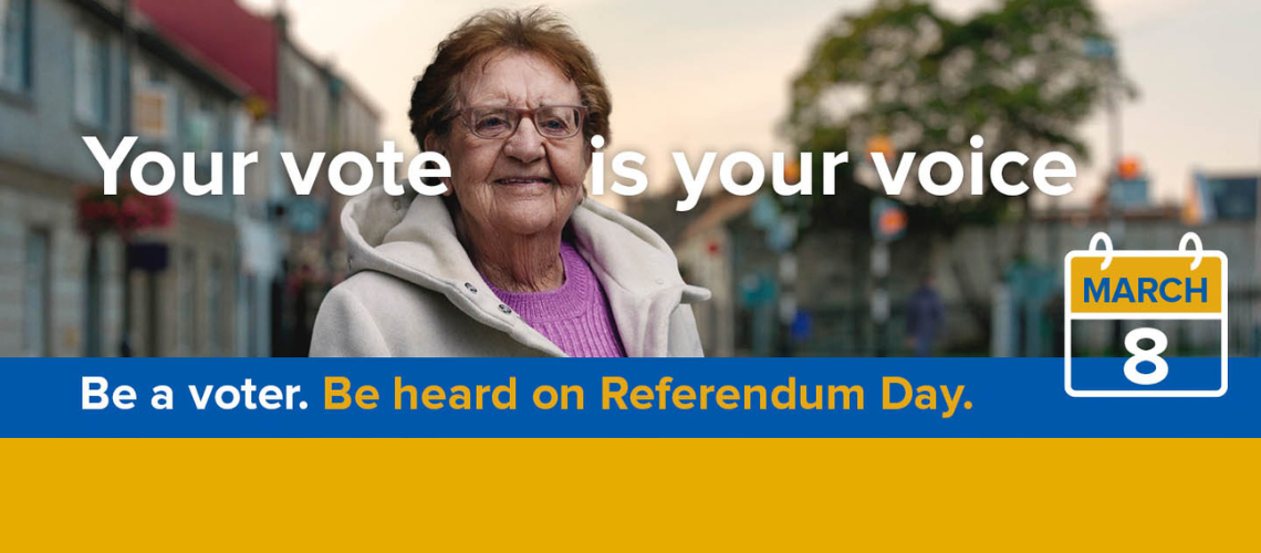 Image that says 'voting this way'