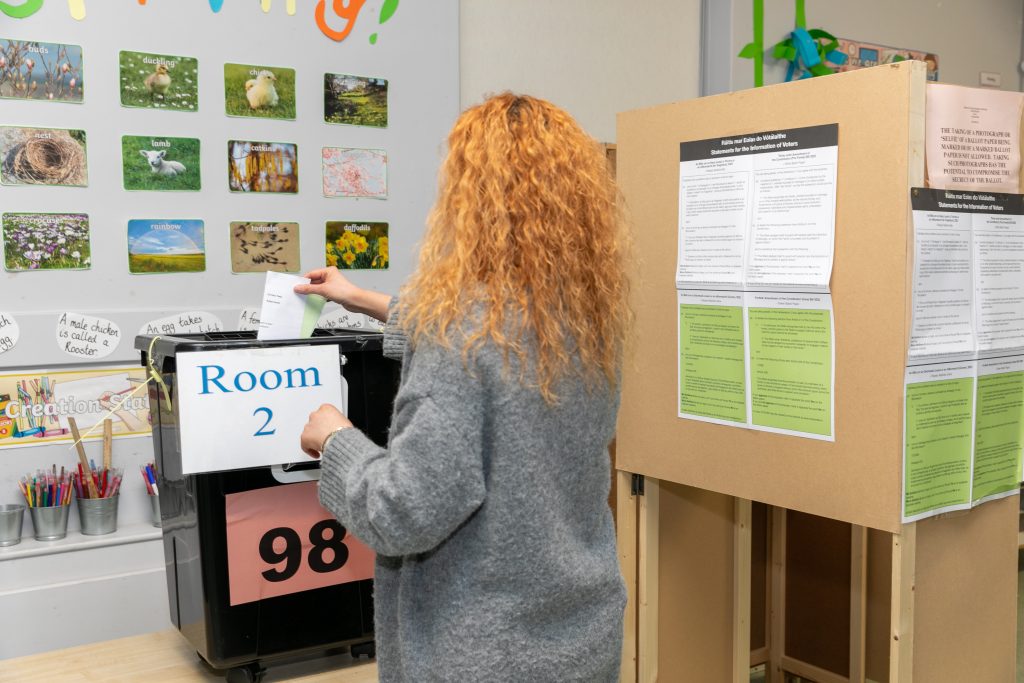 Image of voter casting vote